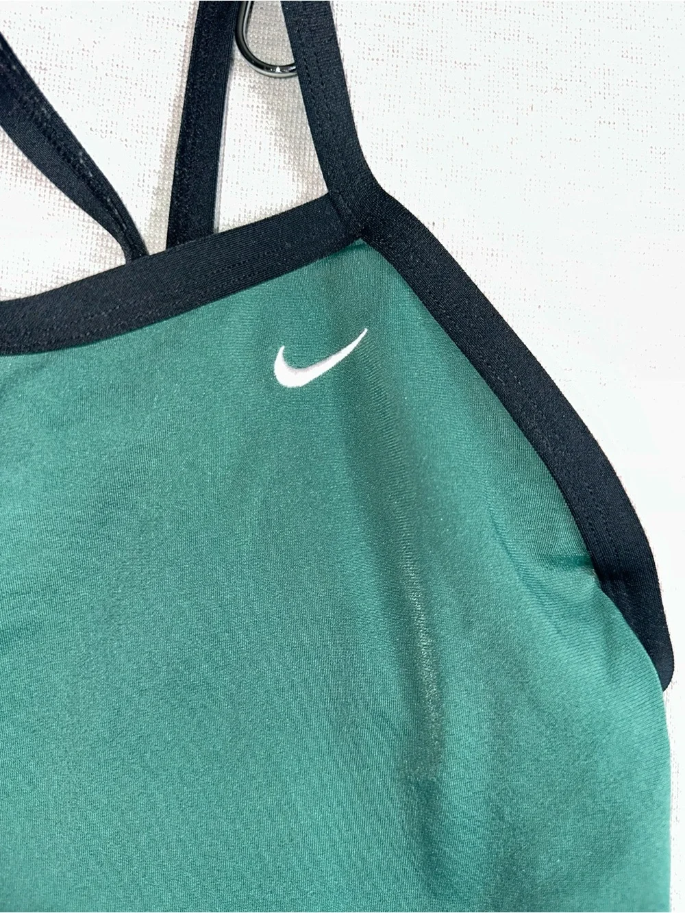 Nike Green Onepiece Swim Girls 12 with Black Trim